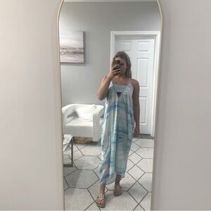 ✅ Flagpole Dress Midi Blue Ocean Cut out